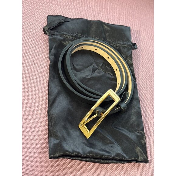 Heaven Mayhem Capsule Belt in Black & Gold Small New Womens Skinny Buckle - Picture 4 of 10